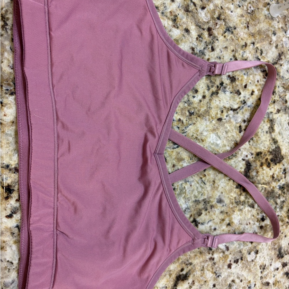 Mauve maternity and nursing Bralette with Adjustable Straps